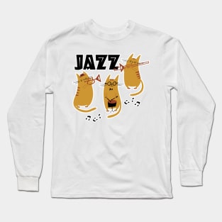 Cats Playing Jazz Music Long Sleeve T-Shirt